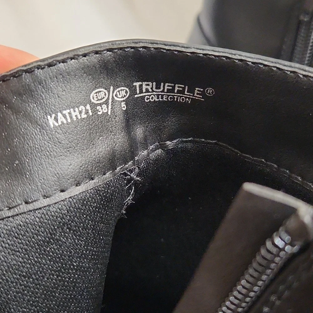 Truffle Collection Black Silver Western Steel Toe Ankle Boots (W Size 38)
